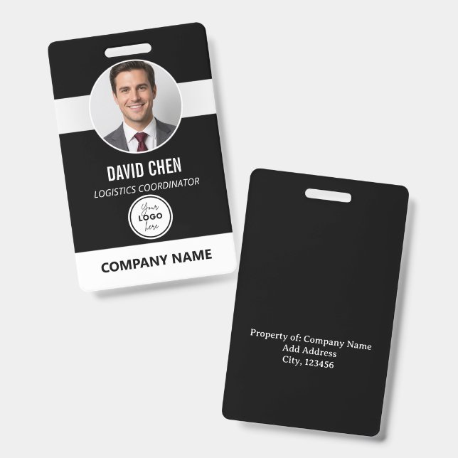 Tarjeta de identificación de empleado personalizad (Parte frontal y trasera)