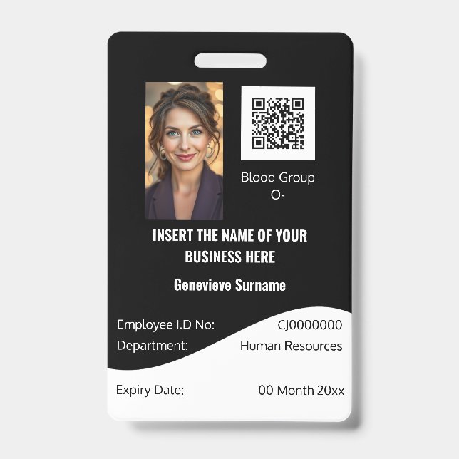 Tarjeta de identificación de empleado personalizad (Parte frontal)