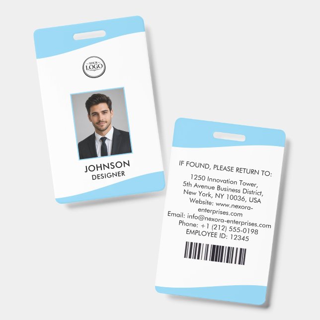 Tarjeta de identificación de empleado personalizad (Parte frontal y trasera)