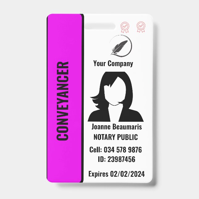 Tarjeta de identificación de empleado personalizad (Parte frontal)