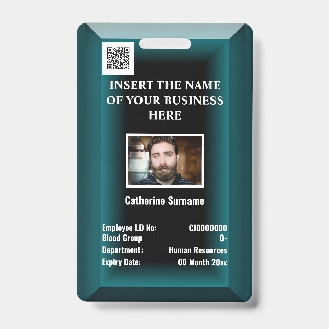 Tarjeta de identificación de empleado personalizad (Parte frontal)