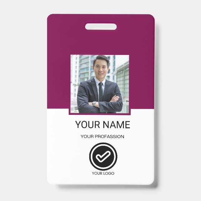 Tarjeta de identificación de empleado personalizad (Parte frontal)