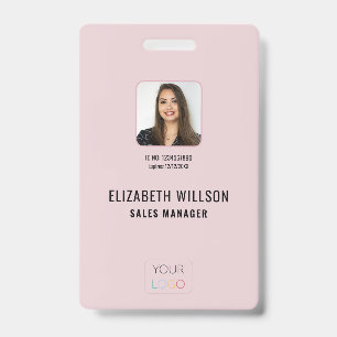 Tarjeta de identificación de empleado simple con l
