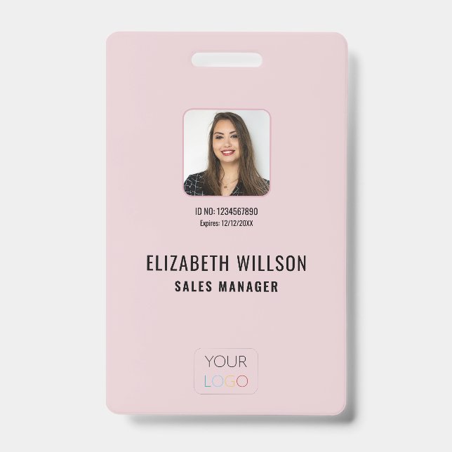 Tarjeta de identificación de empleado simple con l (Parte frontal)