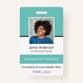 Tarjeta de identificación de empleado Verde azulad