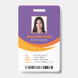 Tarjeta de identificación de empleado violeta mode