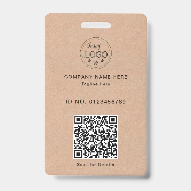 Tarjeta de identificación de estilo Kraft – Logoti (Parte frontal)