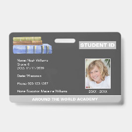 Tarjeta de identificación de estudiante de educaci