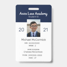 Tarjeta de identificación de estudiante de educaci