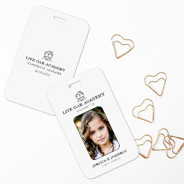 Tarjeta de identificación de estudiante de escuela