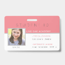 Tarjeta de identificación de estudiante de escuela