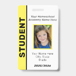 Tarjeta de identificación de estudiante de escuela