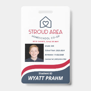 Tarjeta de identificación de estudiante de Homesch