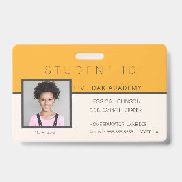 Tarjeta de identificación de estudiante educado en