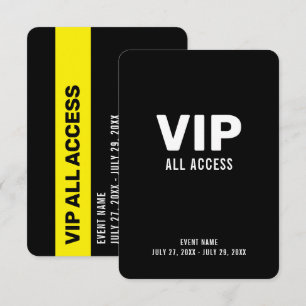 Tarjeta de identificación de evento VIP de acceso
