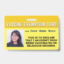 Tarjeta de identificación de exención religiosa de