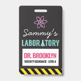 Tarjeta de identificación de Fiesta de ciencias