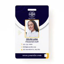 Tarjeta de identificación de foto azul de la Marin