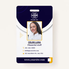 Tarjeta de identificación de foto azul de la Marin