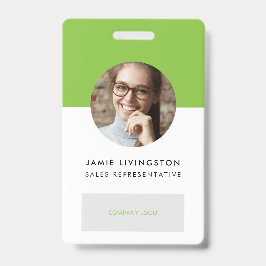 Tarjeta de identificación de foto con logotipo pro