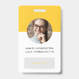 Tarjeta de identificación de foto con logotipo pro