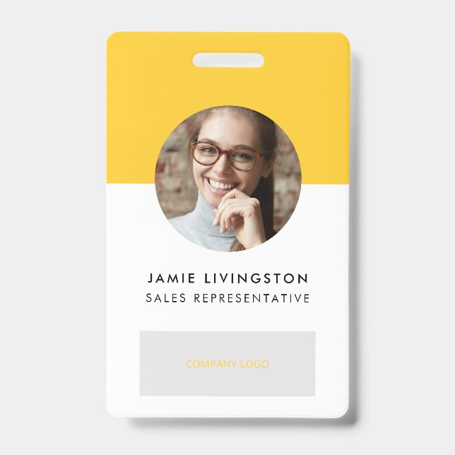 Tarjeta de identificación de foto con logotipo pro (Front)