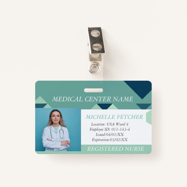 Tarjeta de identificación de foto de empleado del  (Anverso con clip)