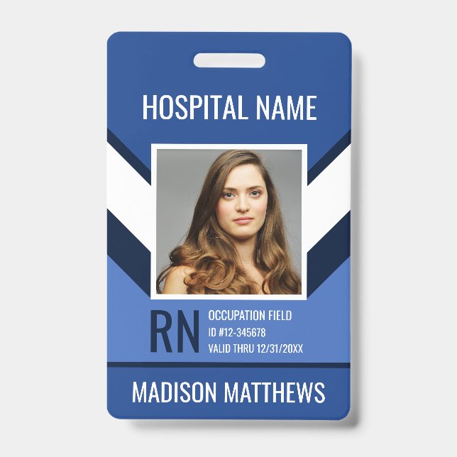 Tarjeta de identificación de foto de empleado médi (Front)