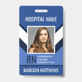 Tarjeta de identificación de foto de empleado médi