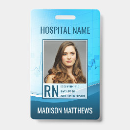 Tarjeta de identificación de foto de empleado médi