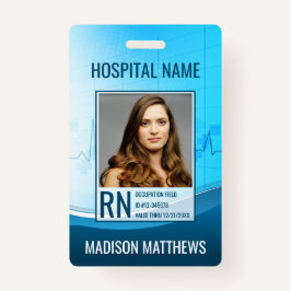 Tarjeta de identificación de foto de empleado médi