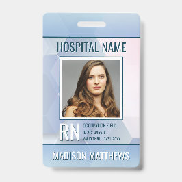 Tarjeta de identificación de foto de empleado médi