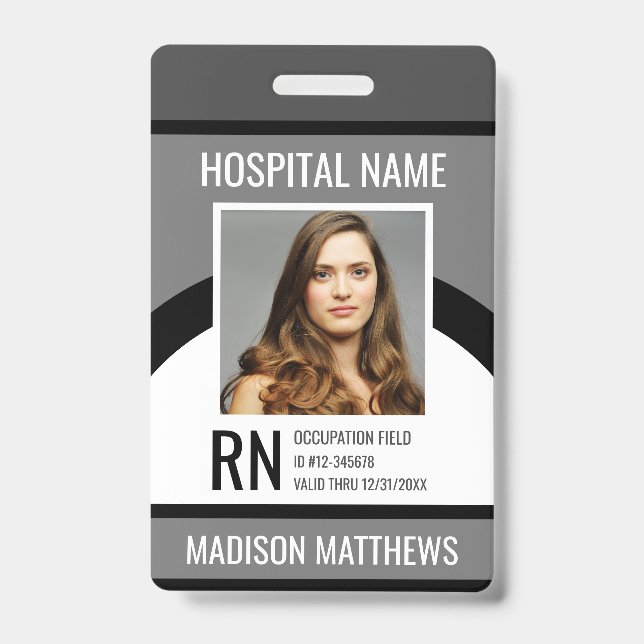 Tarjeta de identificación de foto de empleado médi (Parte frontal)