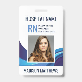 Tarjeta de identificación de foto de empleado médi