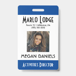 Tarjeta de identificación de foto de empleado pers