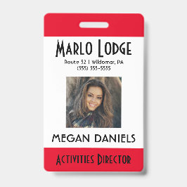 Tarjeta de identificación de foto de empleado pers