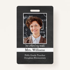 Tarjeta de identificación de foto de profesor de e