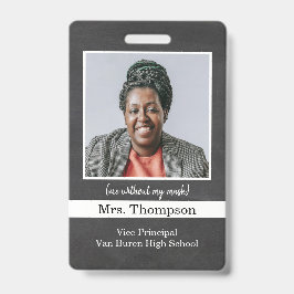 Tarjeta de identificación de foto del vicedirector