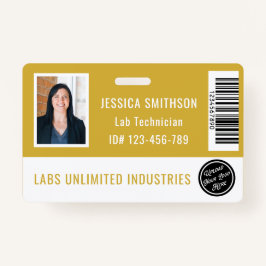 Tarjeta de identificación de fotografía de escuela