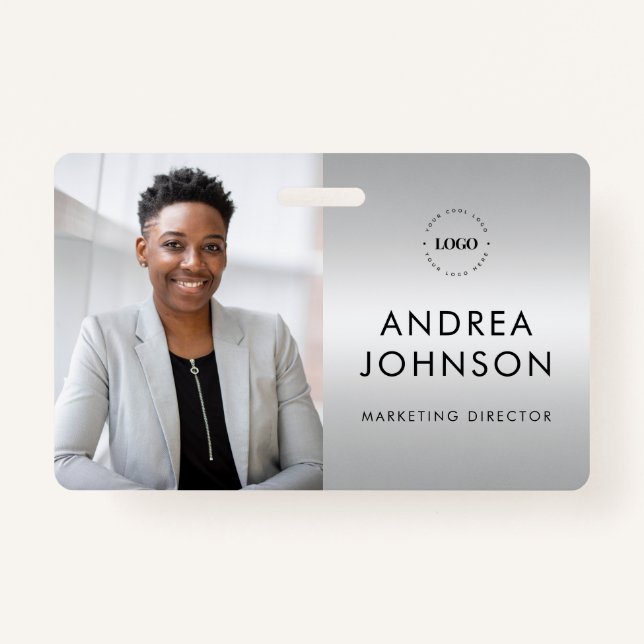 Tarjeta de identificación de fotografía gris plate (Anverso)