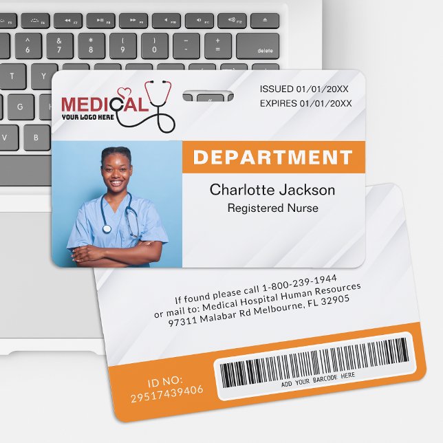 Tarjeta de identificación de hospital con código d (Subido por el creador)