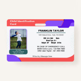 Tarjeta de identificación de identificación de eme