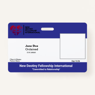 Tarjeta de identificación de iglesia/organización/