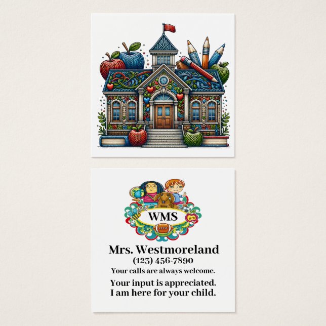 Tarjeta de identificación de la escuela-profesor V (Anverso y reverso)