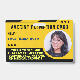 Tarjeta de identificación de la tarjeta de exenció