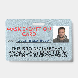 Tarjeta de identificación de la tarjeta de exenció