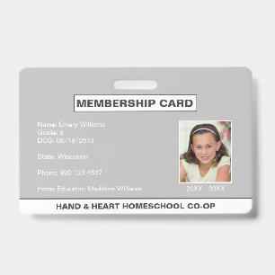 Tarjeta de identificación de membresía de Homescho