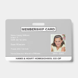 Tarjeta de identificación de membresía de Homescho