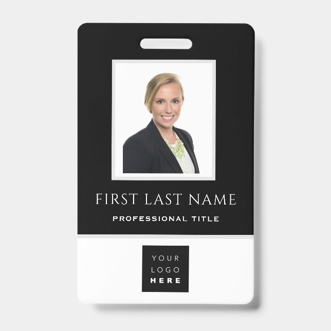 Tarjeta de identificación de nombre de foto de cód (Parte frontal)