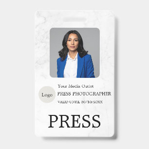 Tarjeta de identificación de periodista de prensa